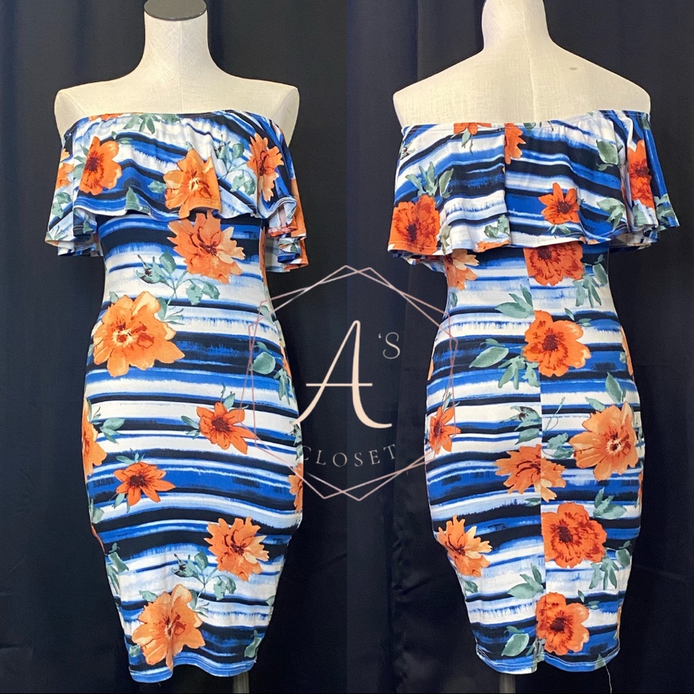 Floral Strapless Dress